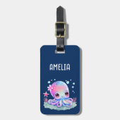 Étiquette À Bagage Cute Octopus Sea Creator (Devant Vertical)