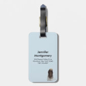 Étiquette À Bagage Cute Otter Face Nature Photo (Dos Vertical)