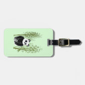 Étiquette À Bagage Cute Panda assise en bambou (Devant horizontal)