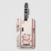 Étiquette À Bagage Cute piggy dans le style dessin animé (Devant Vertical)