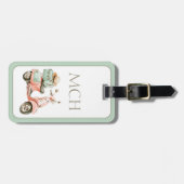 Étiquette À Bagage Cute Pink and Aqua Coastal Scooter (Devant horizontal)