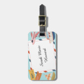 Étiquette À Bagage Cute Pink Yellow Blue Customizable Identification  (Devant Vertical)
