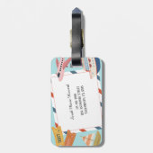 Étiquette À Bagage Cute Pink Yellow Blue Customizable Identification  (Dos Vertical)