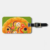 Étiquette À Bagage Cute pizza amoureux nourriture colorée (Devant horizontal)