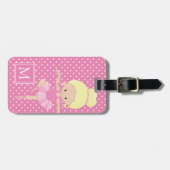 Étiquette À Bagage Cute Polka Dot Ballerina (Devant horizontal)