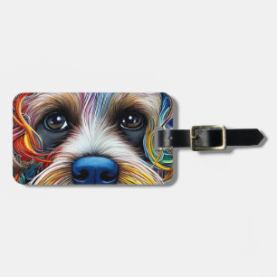 Étiquette À Bagage Cute Pop Art Terrier