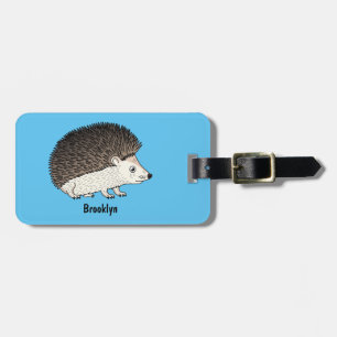Étiquette À Bagage Cute prickly hedgehog cartoon