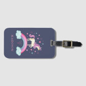 Étiquette À Bagage Cute Rainbow Unicorn (Devant Horizontal)