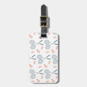 Étiquette À Bagage Cute Retro Badminton Birdie Racquet CUSTOM (Devant Vertical)