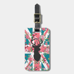 Étiquette À Bagage Cute rose vintage Royaume-Uni Union Jack Drapeau t