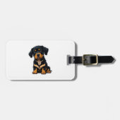 Étiquette À Bagage Cute Rottweiler - Cadeaux pour les propriétaires d (Devant horizontal)