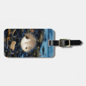 Étiquette À Bagage Cute Sanderling Déguste Des Fruits De Mer À La Pla (Devant horizontal)