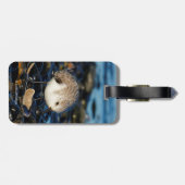 Étiquette À Bagage Cute Sanderling Déguste Des Fruits De Mer À La Pla (Dos horizontal)