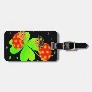 Étiquette À Bagage Cute Shamrock Ladybird