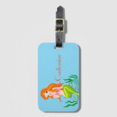 Étiquette À Bagage Cute Sirène Redhead Thunder_Cove (Devant Vertical)