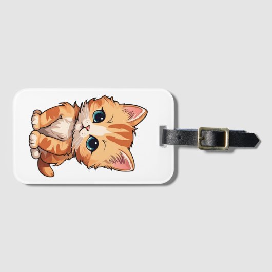 Étiquette À Bagage Cute tabby Chat (Devant Horizontal)