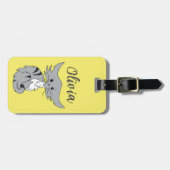 Étiquette À Bagage Cute Tabby Chat Personnalisé (Devant horizontal)