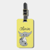 Étiquette À Bagage Cute Tabby Chat Personnalisé (Devant Vertical)