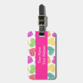 Étiquette À Bagage Cute Vibrant Doodled Heart Valentine's Day Motif (Devant Vertical)