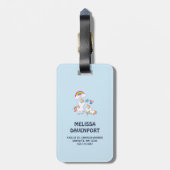 Étiquette À Bagage Cute White Unicorns Magical Mama & Baby (Dos Vertical)