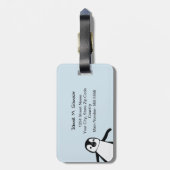 Étiquette À Bagage Cute Zebra | Ici | personnalisé (Dos Vertical)