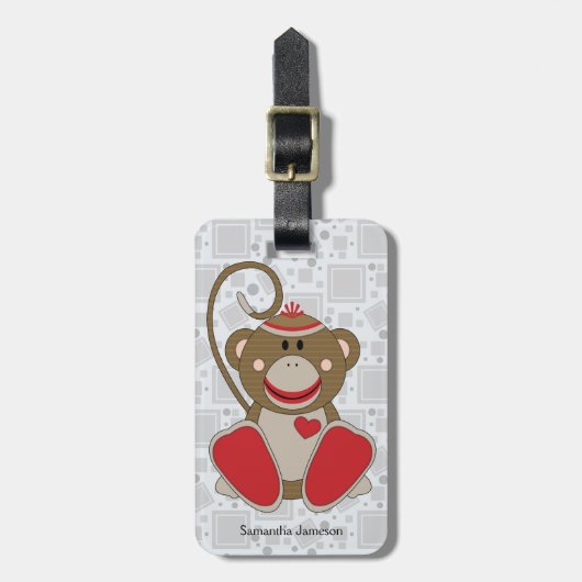 Étiquette À Bagage Cutelyn Sock Singe (Devant Vertical)