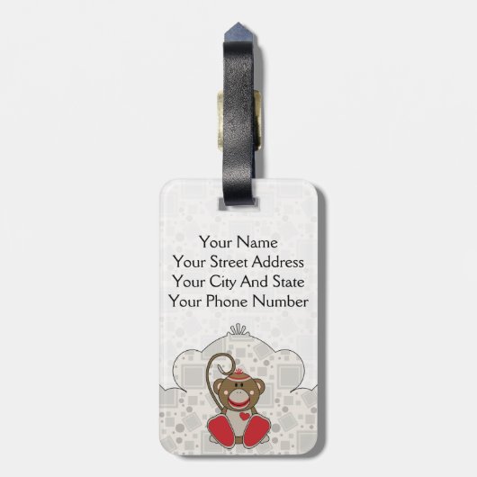 Étiquette À Bagage Cutelyn Sock Singe (Dos Vertical)