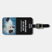 Étiquette À Bagage Cutest Baby Animals | Black & White Kitten (Devant horizontal)