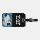 Étiquette À Bagage Cutest Baby Animals | Black & White Kitten (Dos horizontal)