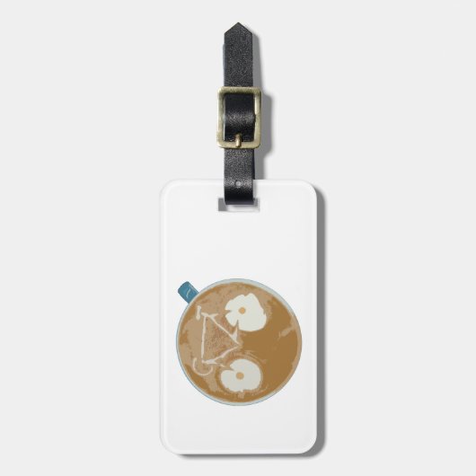 Étiquette À Bagage Cyclisme Art Latte (Devant Vertical)