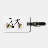 Étiquette À Bagage Cyclisme sous le drapeau de l'Illinois (Devant horizontal)