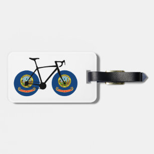 Étiquette À Bagage Cyclisme sur le drapeau de l'Idaho