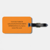 Étiquette À Bagage Cyclist on Orange Background (Dos horizontal)