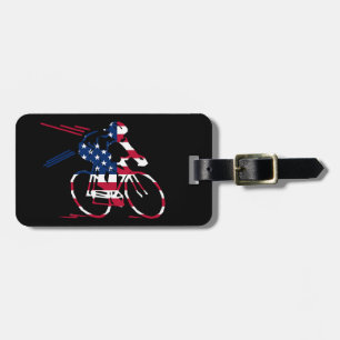 Étiquette À Bagage Cycliste USA