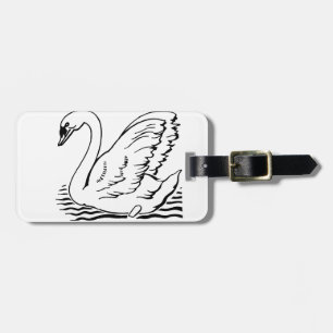 Étiquette À Bagage Cygne gracieux
