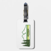 Étiquette À Bagage Cypress Parc provincial Green Stripes (Dos Vertical)