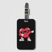 Étiquette À Bagage Dabbing Coeur drôle Cadeaux Valentines Jour (Devant Vertical)