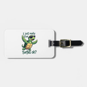 Étiquette À Bagage Dabbing Sea Turtle J'Aime Vraiment Les Tortues Ok_