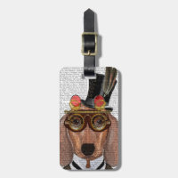 Dachshund avec chapeau supérieur et lunettes