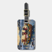 Étiquette À Bagage Dachshund Christmas Boat Holiday (Devant Vertical)