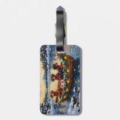 Étiquette À Bagage Dachshund Christmas Boat Holiday (Dos Vertical)