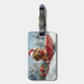 Étiquette À Bagage Dachshund Dog in Sledge Let it neige Noël (Dos Vertical)