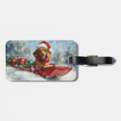 Étiquette À Bagage Dachshund Dog in Sledge Let it neige Noël (Dos horizontal)