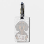 Étiquette À Bagage Dachshund Free Hugs (Dos Vertical)