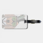 Étiquette À Bagage Dachshund Green Gogges Top Hat (Dos horizontal)