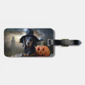 Étiquette À Bagage Dachshund Halloween Épouvantable (Dos horizontal)