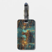 Étiquette À Bagage Dachshund Noël Festive Voyage (Dos Vertical)