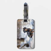 Étiquette À Bagage Dachshund Qu'Il Neige Noël (Dos Vertical)