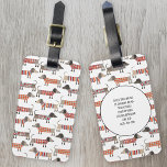 Étiquette À Bagage Dachshund Saucisse Chien Motif Nom personnalisé<br><div class="desc">Mignonne petite saucisse Dachshund ou des chiens édulcorés en laine. Parfait pour les amoureux de les chiens et les promeneurs de chiens. Modifiez les coordonnées au verso.</div>