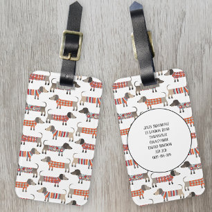 Étiquette À Bagage Dachshund Saucisse Chien Motif Nom personnalisé